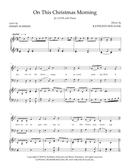 On This Christmas Morning Satb Sheet Music