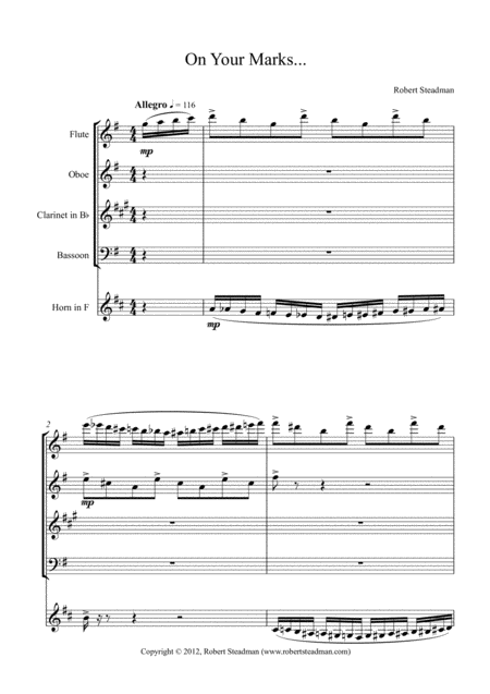 On Your Marks Sheet Music