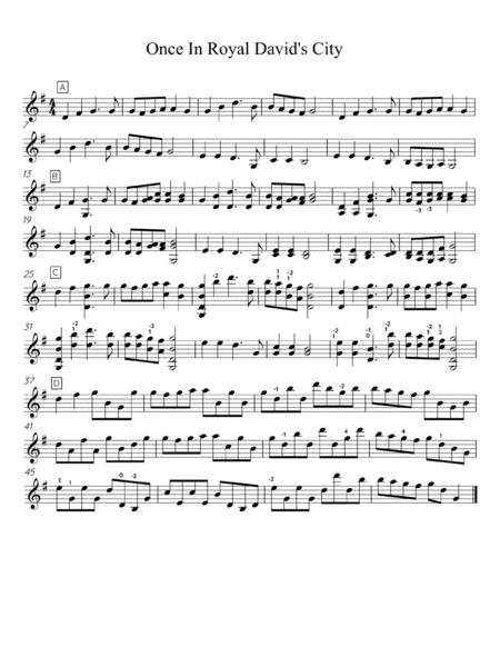 Once In Royal David City Solo Violin Sheet Music