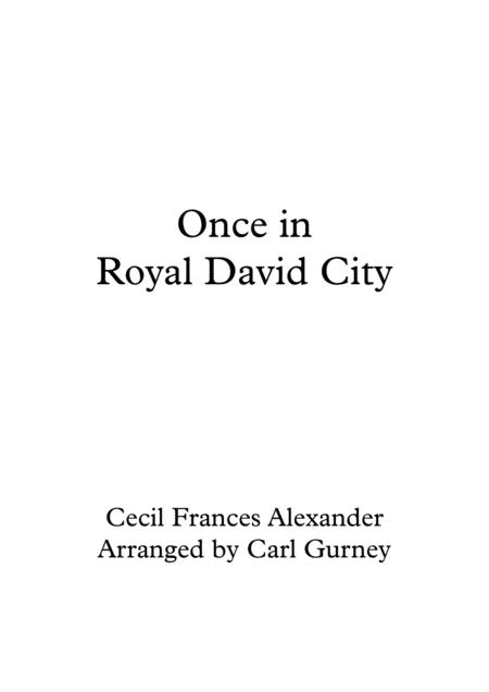 Once In Royal David City Sheet Music