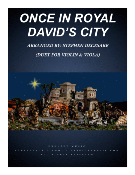 Free Sheet Music Once In Royal Davids City Duet For Violin And Viola