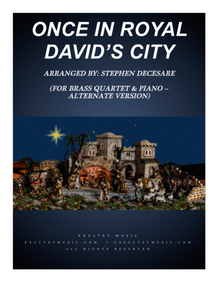 Once In Royal Davids City For Brass Quartet And Piano Alternate Version Sheet Music