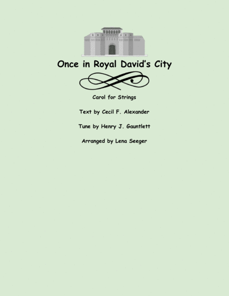 Free Sheet Music Once In Royal Davids City String Trio