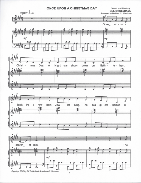 Free Sheet Music Once Upon A Christmas Day