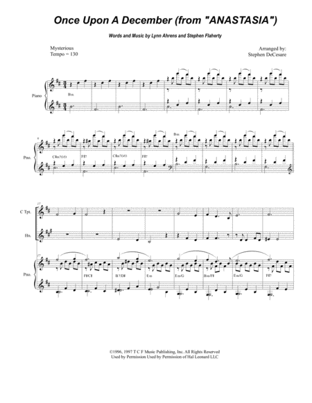 Once Upon A December Duet For C Trumpet French Horn Sheet Music