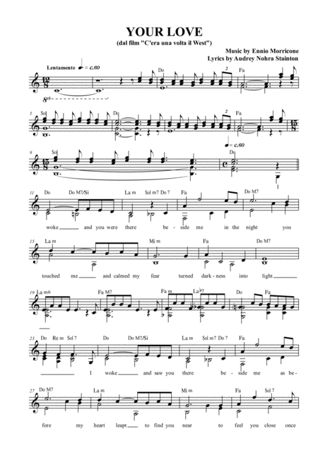 Free Sheet Music Once Upon A Time In The West Theme