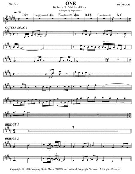 One Alto Sax Sheet Music