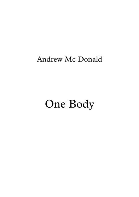 Free Sheet Music One Body