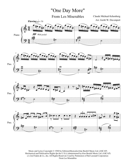 Free Sheet Music One Day More