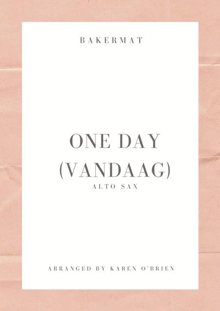 One Day Vandaag Alto Sax Sheet Music