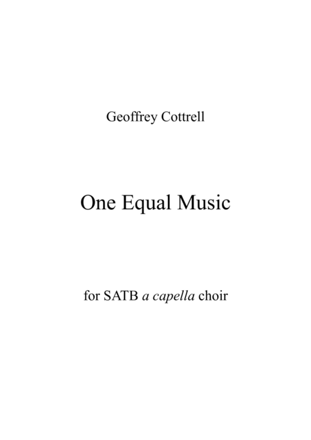 One Equal Music Sheet Music