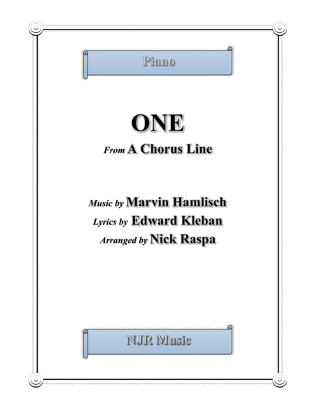 Free Sheet Music One From A Chorus Line Jazz Piano