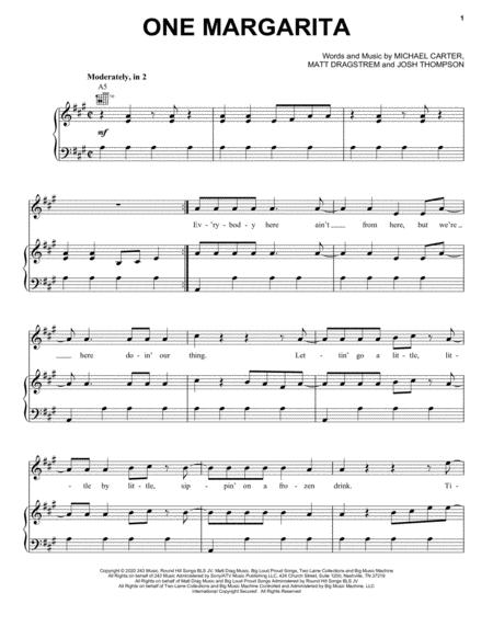 One Margarita Sheet Music