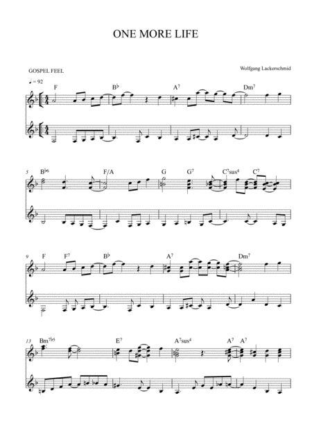 One More Life Vibraphone Solo Sheet Music