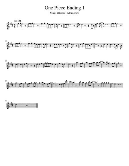 One Piece Ending 1 Sheet Music