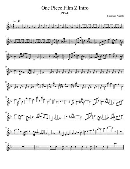 One Piece Film Z Intro Sheet Music