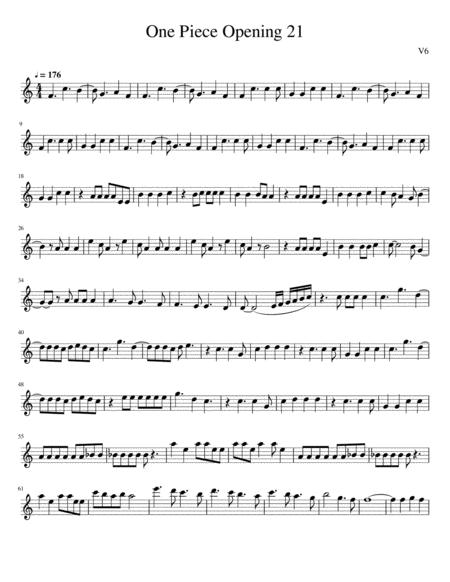 One Piece Opening 21 Sheet Music