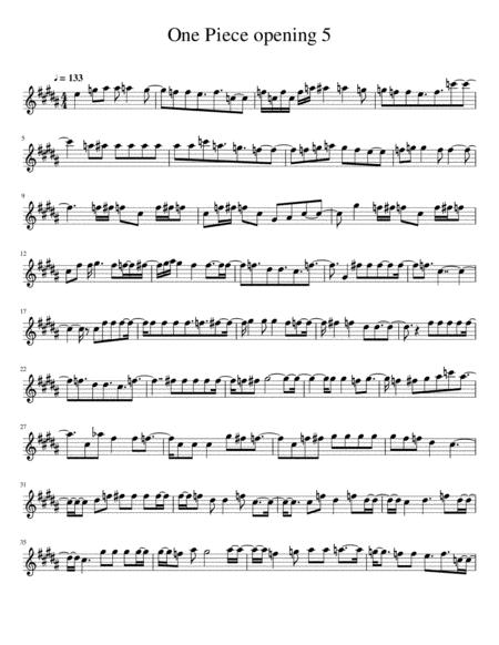 Free Sheet Music One Piece Opening 5