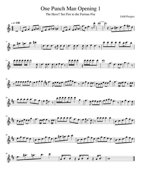 One Punch Man Opening 1 Sheet Music