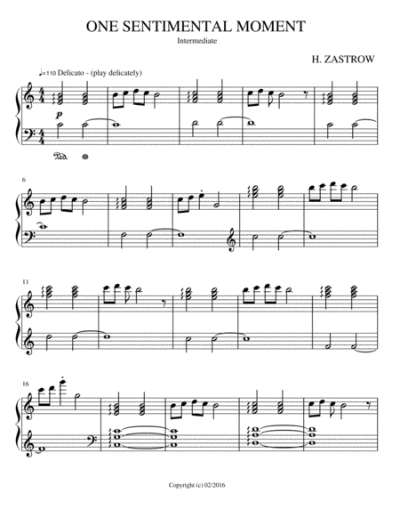 One Sentimental Moment Sheet Music