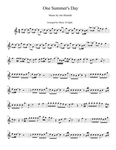 Free Sheet Music One Summer Day