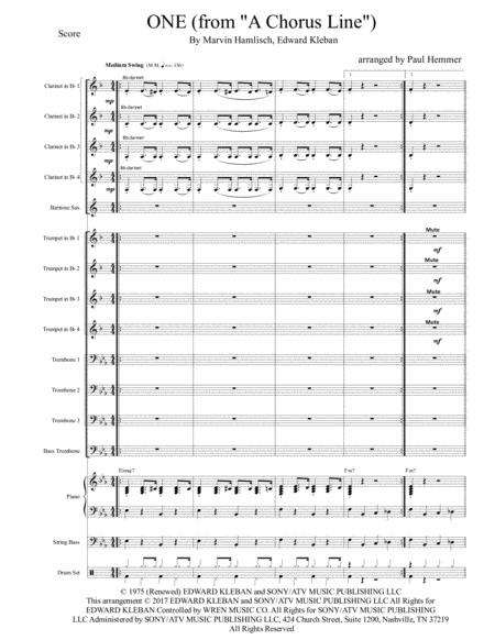 One Swing Band Aattb 4 Clarinets 1 Baritone 8 Brass 3 Rhythm Sheet Music
