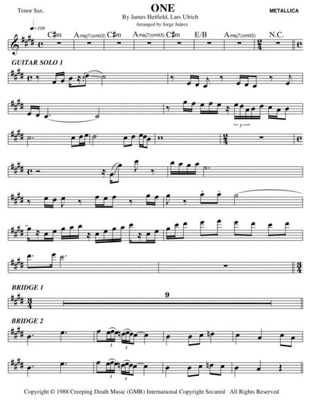 Free Sheet Music One Tenor Sax