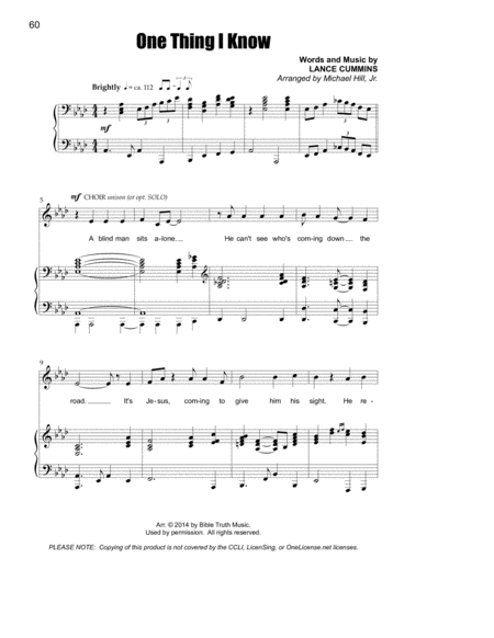 Free Sheet Music One Thing I Know