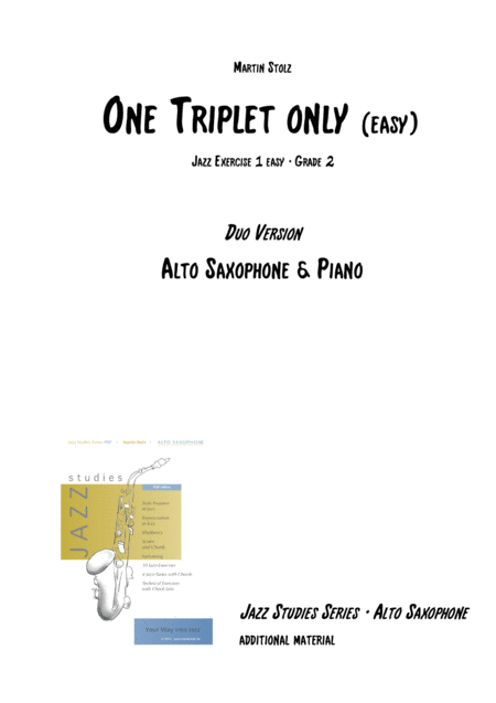 One Triplet Only Easy Version Arranged For Alto Saxophone And Piano Sheet Music