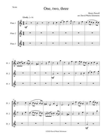 One Two Three For 3 Flutes Sheet Music