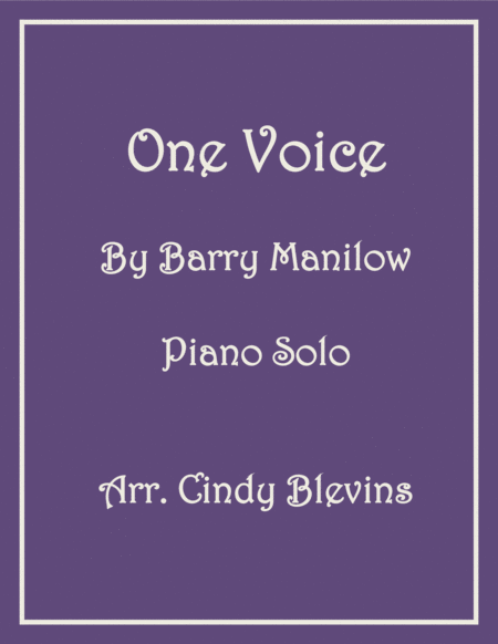 One Voice Piano Solo Sheet Music