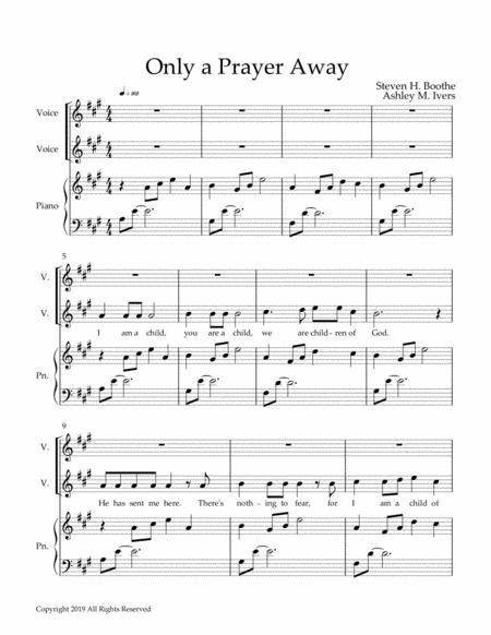 Only A Prayer Away Piano Vocal Sheet Sheet Music