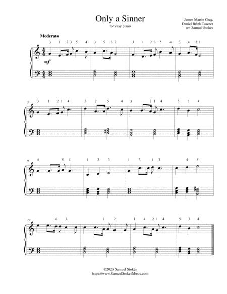 Only A Sinner For Easy Piano Sheet Music