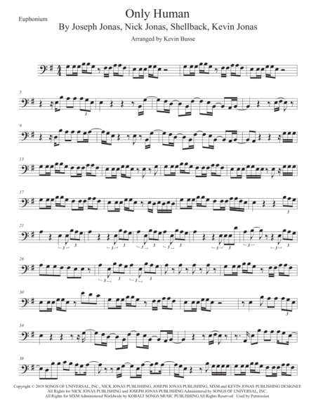 Free Sheet Music Only Human Euphonium