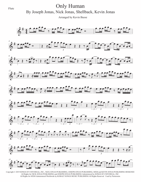 Only Human Flute Sheet Music