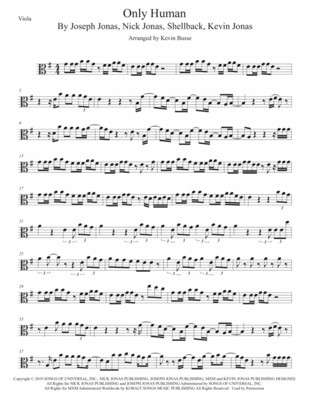 Only Human Viola Sheet Music