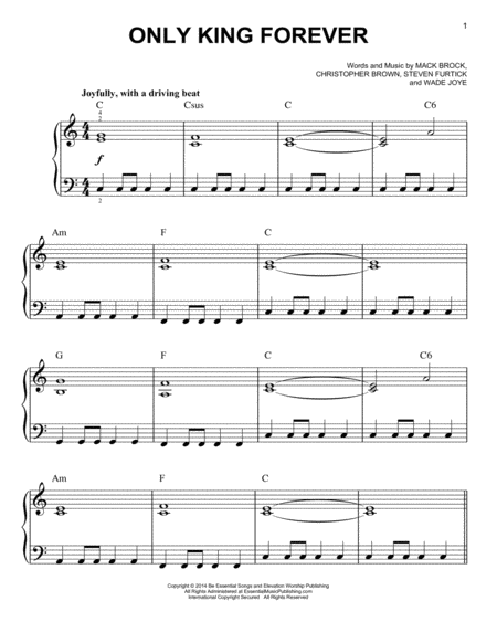 Free Sheet Music Only King Forever