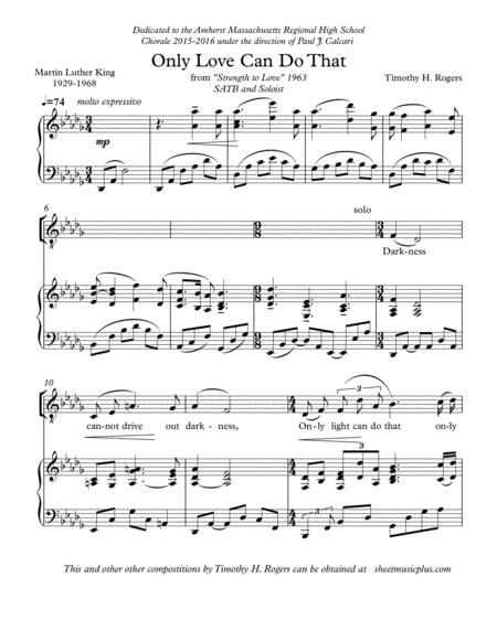 Only Love Can Do That Sheet Music