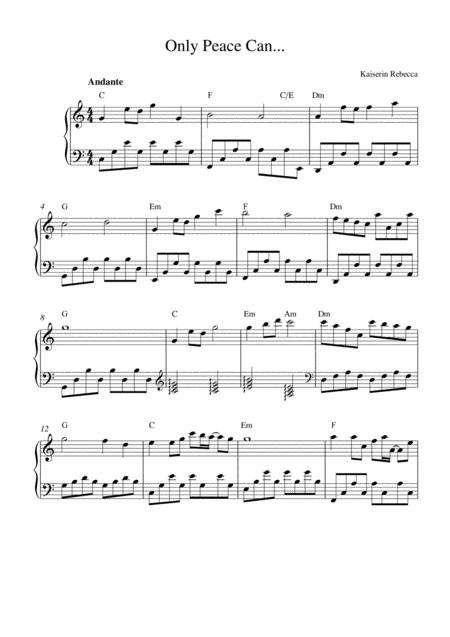 Free Sheet Music Only Peace Can