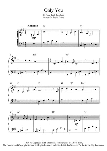 Only You And You Alone Piano Solo With Chords Sheet Music