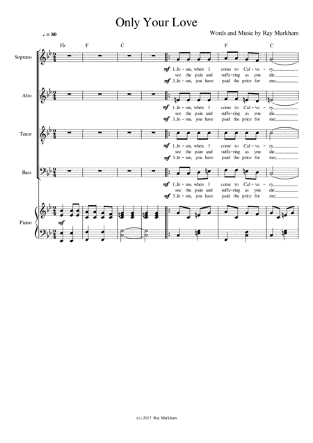 Free Sheet Music Only Your Love