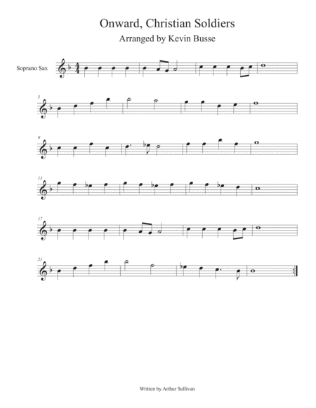 Onward Christian Soldiers Soprano Sax Sheet Music