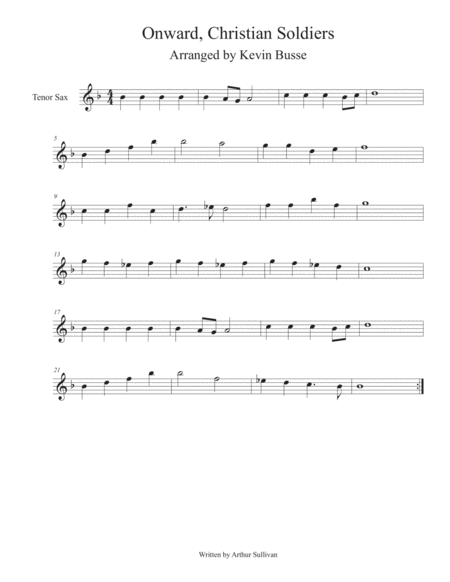 Free Sheet Music Onward Christian Soldiers Tenor Sax