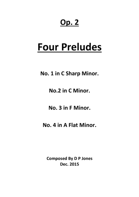 Op 2 Four Preludes Sheet Music