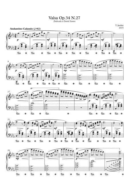 Free Sheet Music Op 34 Waltz N 27 Andantino Calando In C Minor