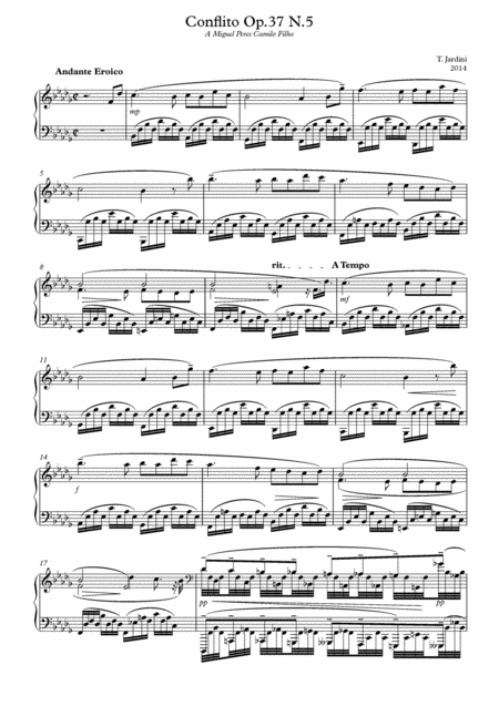 Op 37 Conflict N 5 Andante Eroico In B Flat Minor Sheet Music