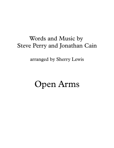 Open Arms String Quartet For String Quartet Sheet Music