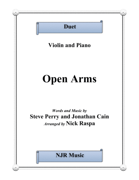 Open Arms Violin Piano Duet Sheet Music