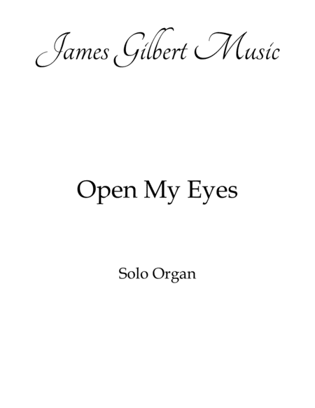 Open My Eyes Or113 Sheet Music