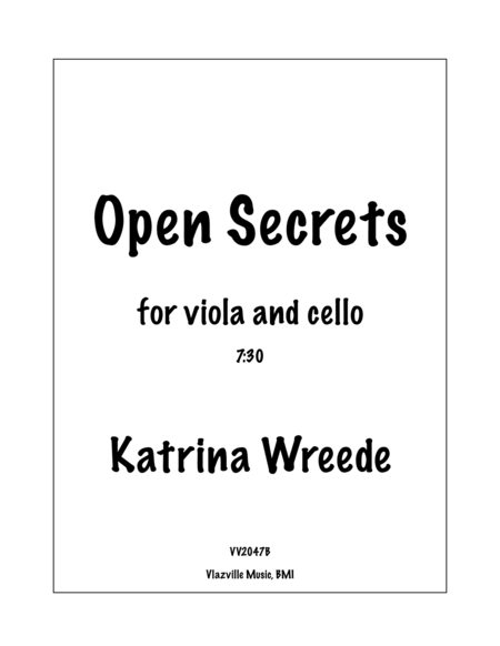 Open Secrets For Viola And Cello Duo Sheet Music